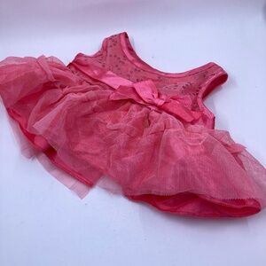 Build a Bear Dress Coral Pink Dress Satin and Sequin Accents